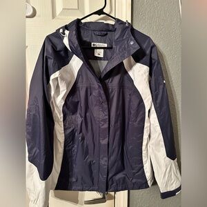 Columbia Blue and White Jacket Water-Resistant
